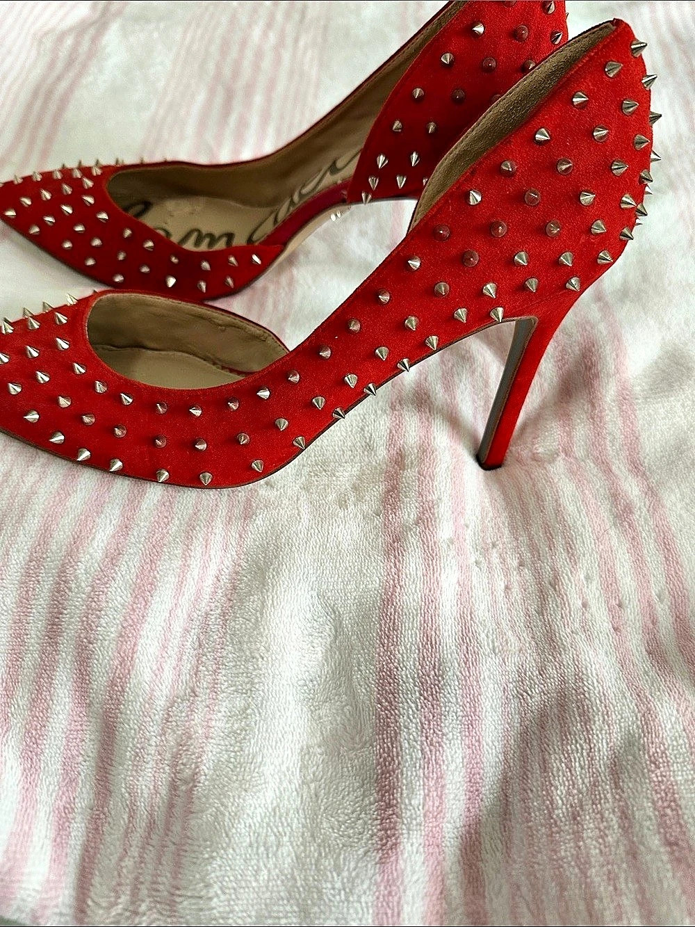 Sam Edelman Nora Spiked D'Orsay Pump Red US 8 - Picture 5 of 6